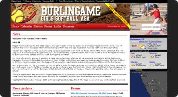 Web Development Project - Burlingame Softball